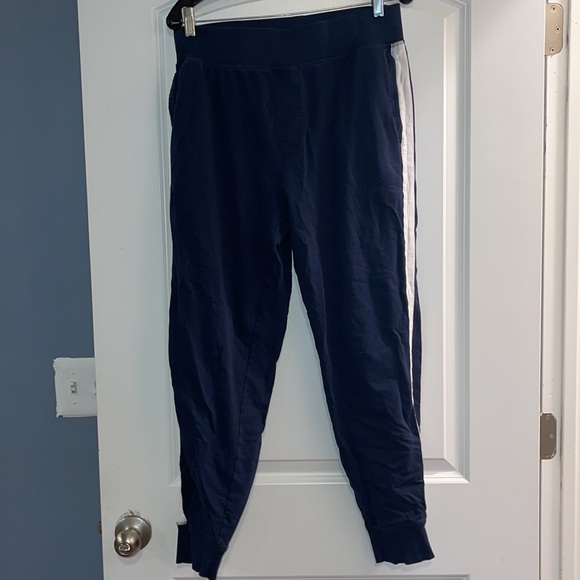 H&M blue with white strip jogging pants medium - Picture 2 of 5
